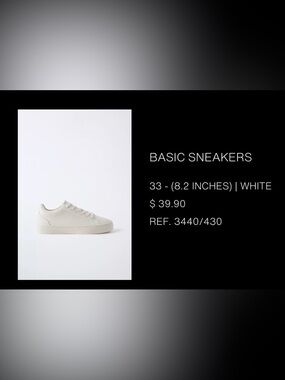 Zara White Platform-Style Lace-Up Sneakers